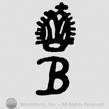 A crown with cross above letter B.