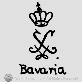 A crown with cross on top,monogram of letters SCV in the middle and word Bavaria below.