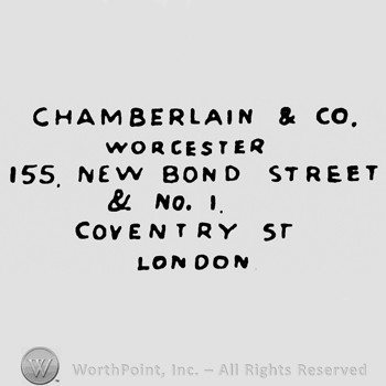 CHAMBERLAIN & CO WORCESTER 155NEW BOND STREET&NO 1 COVENTRY STREET LONDON written.