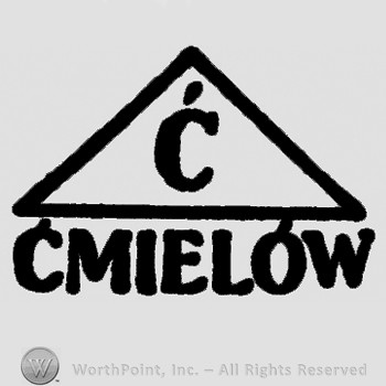 A triangle with letter C inside ;word Cmielow below.