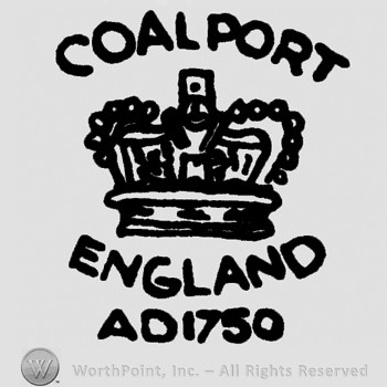 Crown in the middle;Coalport on top;England Ad 1750 written below.