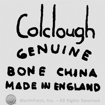 COLCLOUGH GENUINE written on top;BONE CHINA MADE IN ENGLAND written below.