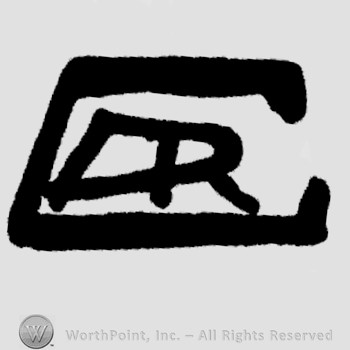 Monogram of letters DR inside a rectangle shape.
