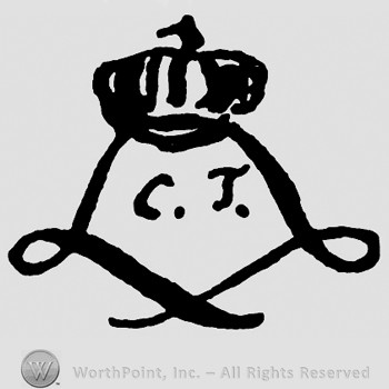 A crown woth cross on top and letters CT below.