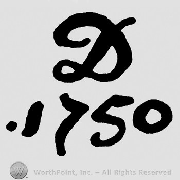 Letter D and 1750 below.