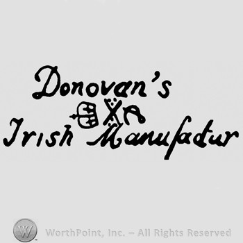 Donovan's written on op;crown with cross and letter A in the middle;Irish Manufactur written below.