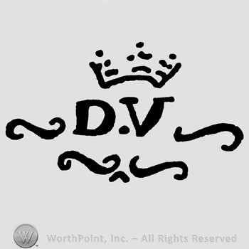 A crown with letters DV below.
