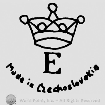 A crown with letter e below;MADE IN CZECHOSLOVAKIA written at the bottom.