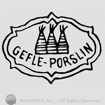 GEFLE PORSLIN written inside an oval shape.