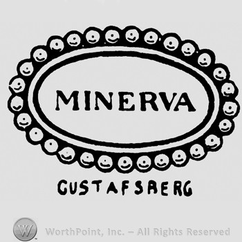 Word Minerva inside an oval;Gustafsberg written below.