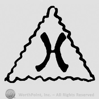 A triangle and letter H inside.