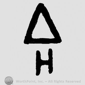 Triangle and letter H below.