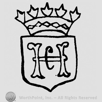 A shield with letters HC inside;a crown on top.