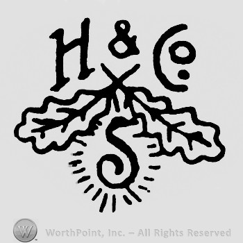 H&Co on top of two leaves;letter S below.