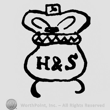A crown on top of a vase with H&S inside.