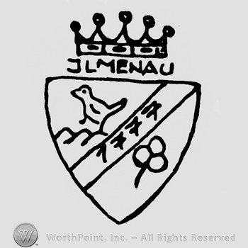 Triangle with a bird inside and numbers 1777 and 98;a crown on top with word ILMENAU.