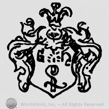 A crown on top;monogram of letters SL below;GH written in the middle.