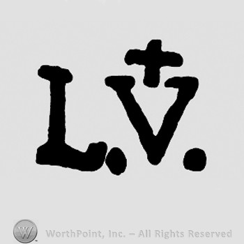A cross and letters LV.