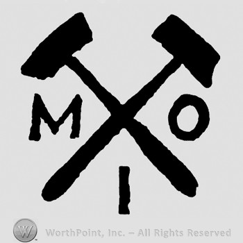 Two crossed hammers and MOI written.