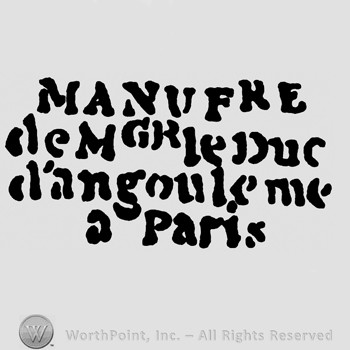 MANUFRE DE MGR DUC D'ANGOULEME A PARIS written.
