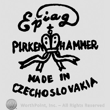 Epiag written on top;a crown with word Pirkenhammer in the middle;Made In Czechoslovakia  written below.