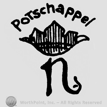 A crown in the middle;Potschappel on top;letter N below.