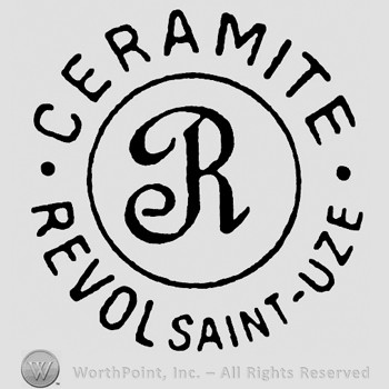 Letter R inside a circle;Ceramite Revol Saint Uze written outside.