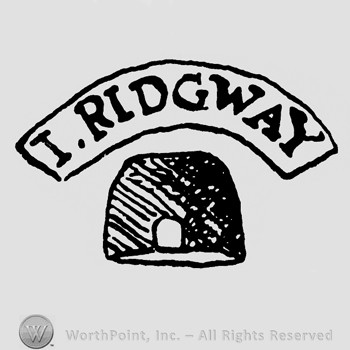 Shape made from a rectangle and I Ridgway written on top.