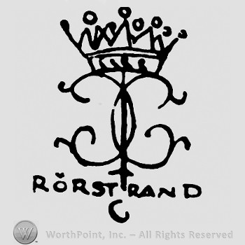 A crown on top;word Rorstrand and letter C below.
