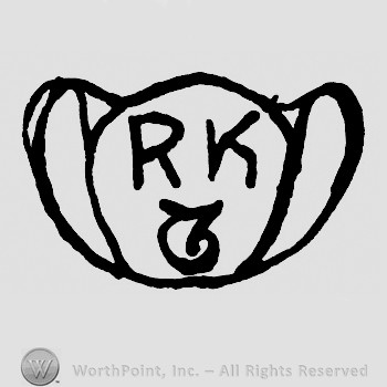 Shape made from an oval with letters R K G inside.