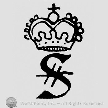 Crown with cross on top;Letter S below.