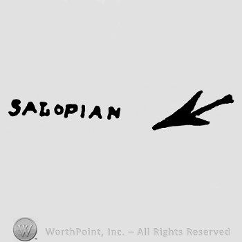 Word Salopian and an arrow.