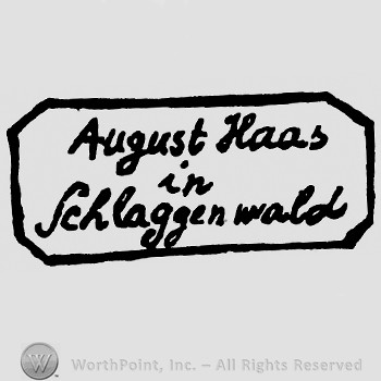 Rectangle with August Haas in SCHLAGGENWALD inside.