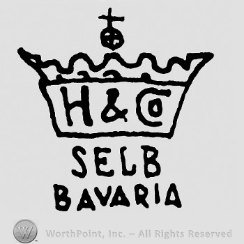 Crown with cross on top;H&Co inside;Selb Bavaria below.