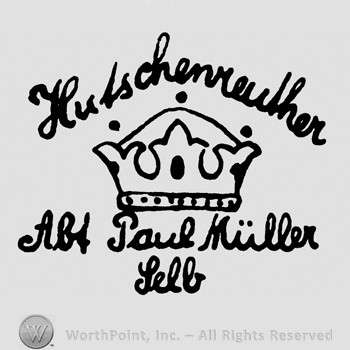 Crown with Hutschenreuther on top;Abt Paul Muller Selb written below.