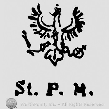 Eagle with a crown and a scepter;St P M written below.