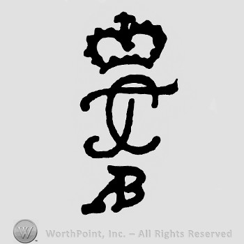 Monogram of letters TC in the middle and a crown on top;AB below.