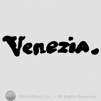 Word Venezia and a dot.