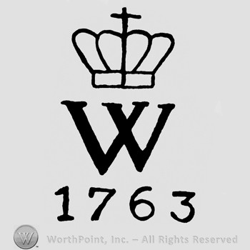 Letter W and a crown with cross on top;1763 written below.