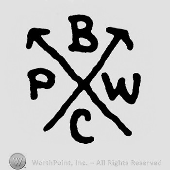 Two crossed arrows and letters PBWC.