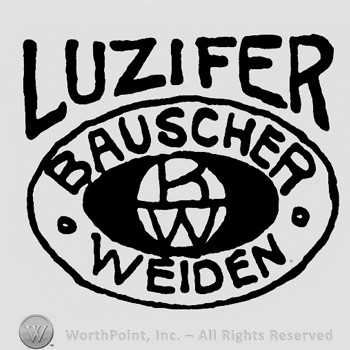 Oval with a circle inside;letters BW in the middle;Bauscher Weiden written;word Luzifer on top.