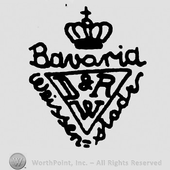 Crown with cross on top;triangle with Bavaria Weissen Stadt written;