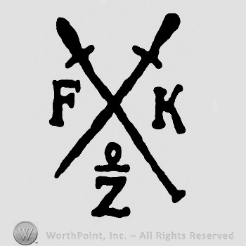 Two crossed swrods and letters FKZ.