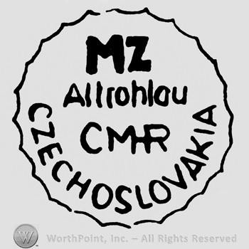 Circle with letters MZ Altrohlau CMR Czechoslovakia written inside.