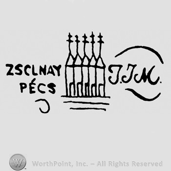 Five towers ;Zsolnay Pecs on the left side;JJM on the roght side.