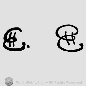 Monogram of letters EH.