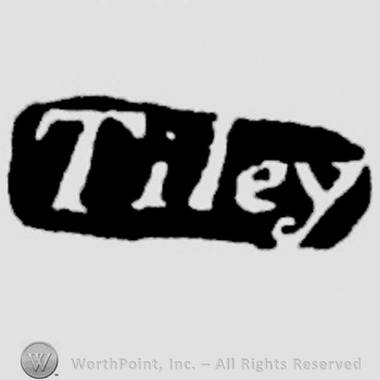 The name Tiley written with lowercase letters and leaned to the right