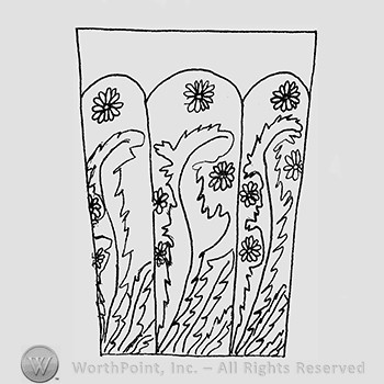 Carnival Glass Pattern : Panelled Dandellion.