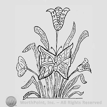 Carnival Glass Pattern : Butterfly and Tulip.