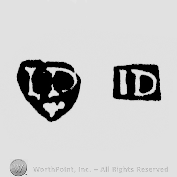 The letters ID written in uppercase either simple or with a half of a flower under them
